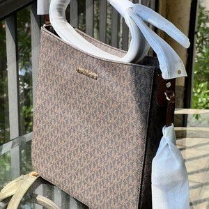 "Michael Kors Brown Messenger: Timeless Elegance, Signature Style"